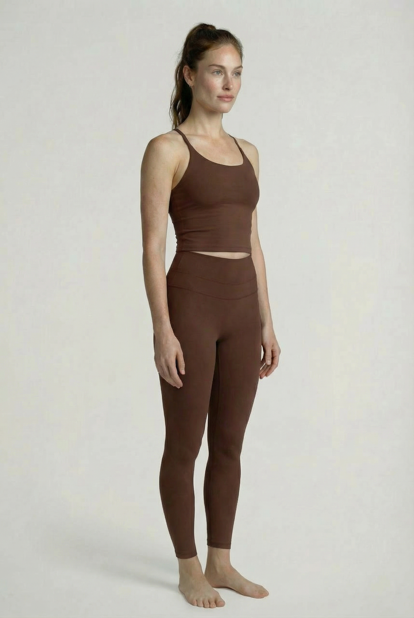 SCULPT CROSS-BACK TOP – CHOCOLATE BROWN