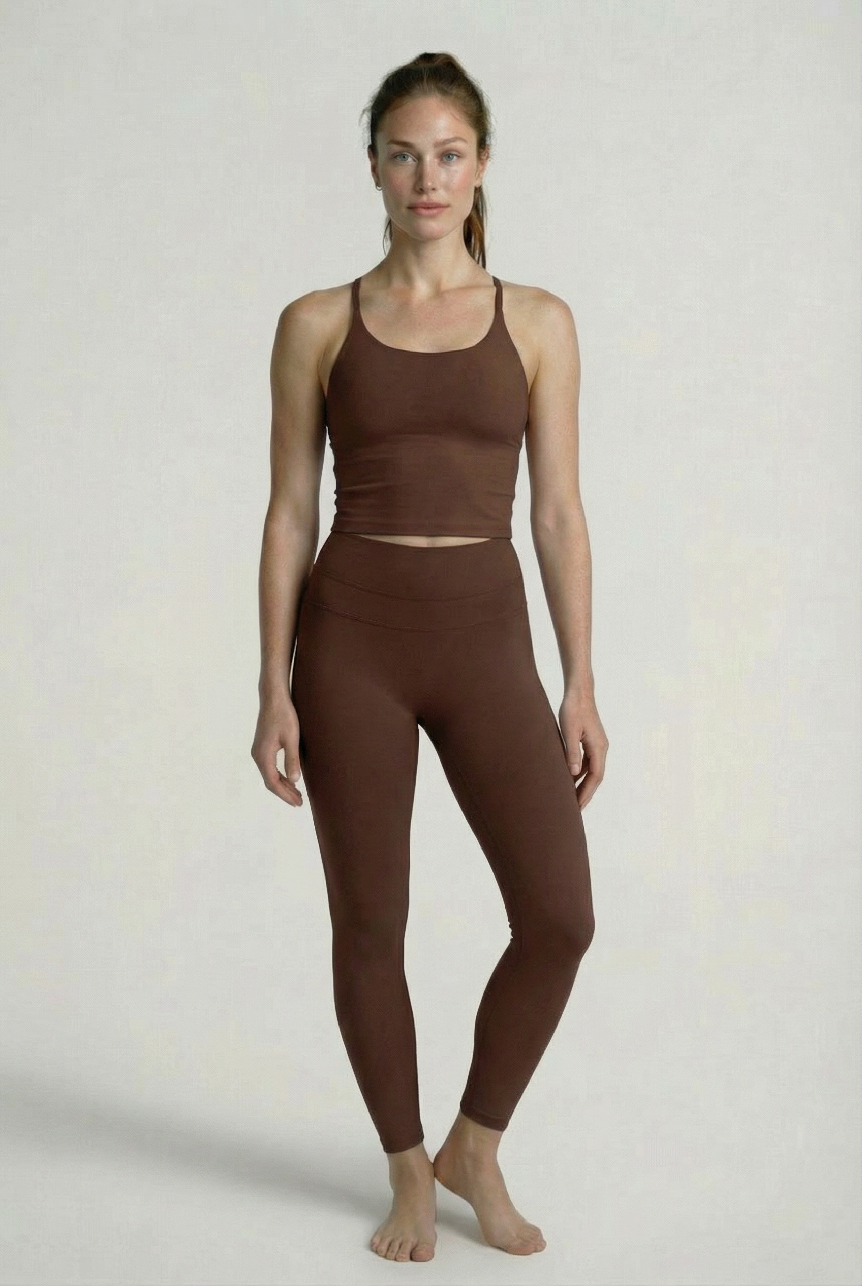 HIGH-WAISTED SCULPT LEGGINGS – CHOCOLATE BROWN