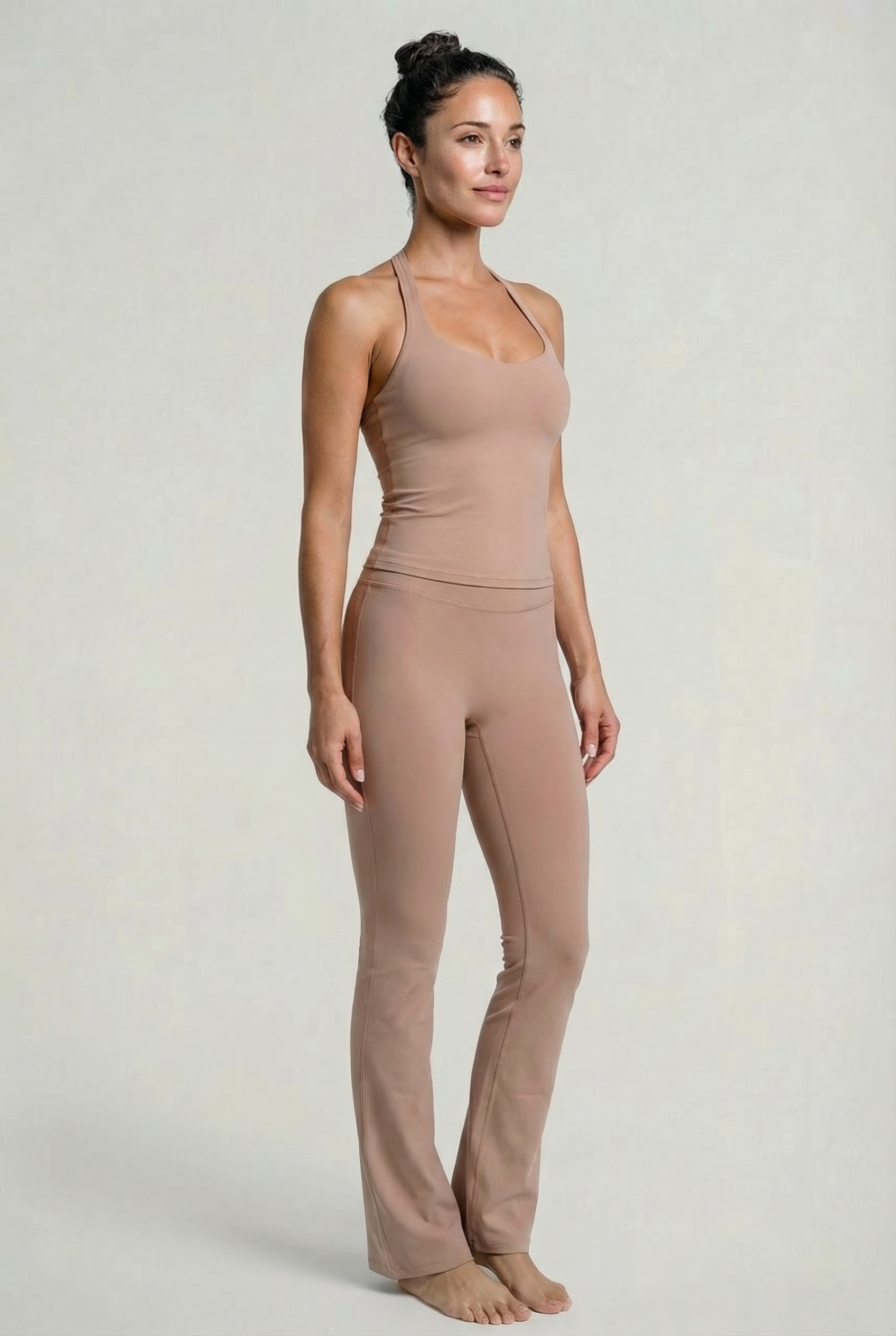 HIGH – WAISTED FLARED SCULPT LEGGINGS – SALMON