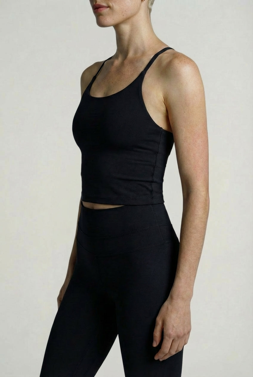 SCULPT CROSS-BACK TOP – BLACK