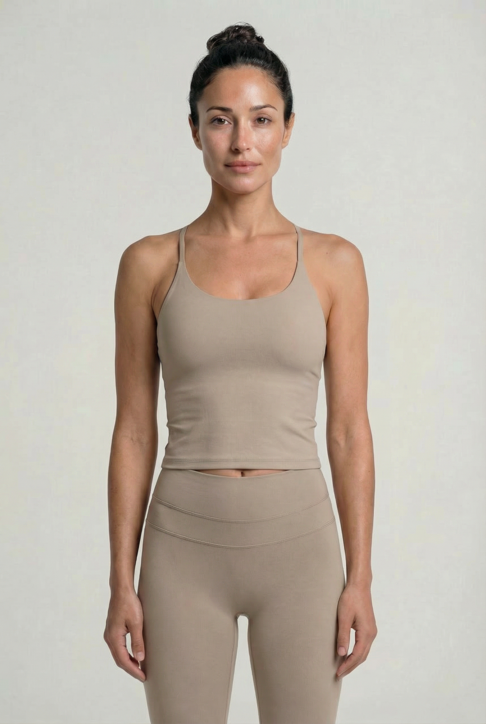 SCULPT CROSS-BACK TOP – SOFT BEIGE